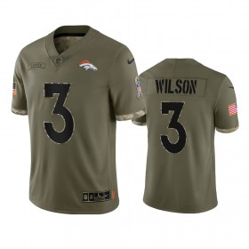 Tröjor Denver Broncos Russell Wilson 3 Olive 2022 Salute To Service Limited - Män